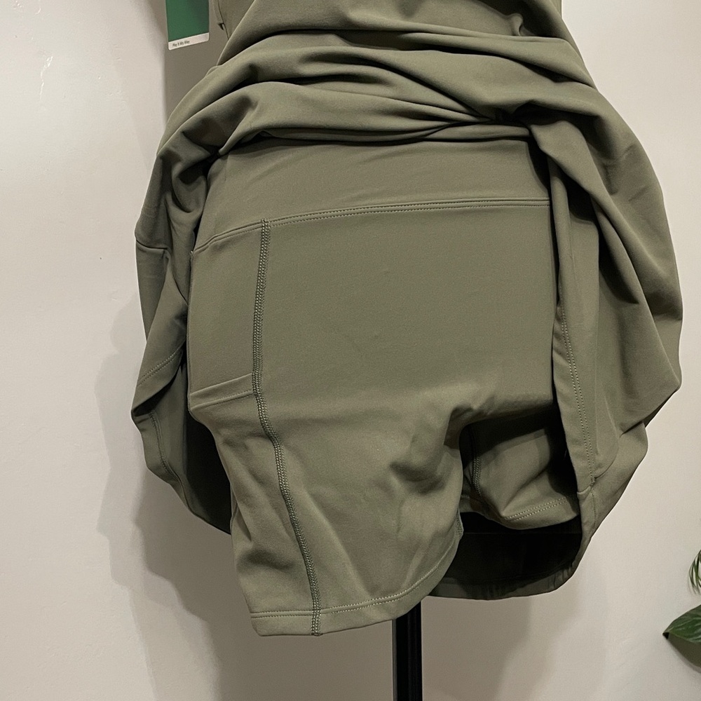 Olive Green Women's Halara dress with shorts - Picture 5 of 13